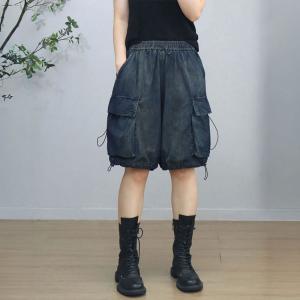 Hooded Short Jean Jacket with Baggy Jorts Sets