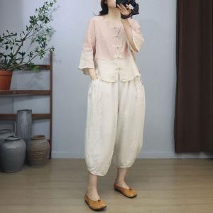 Qipao Style Frog Buttons Embroidery Blouse