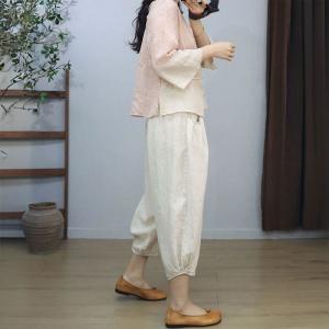 Qipao Style Frog Buttons Embroidery Blouse