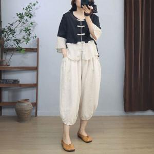 Qipao Style Frog Buttons Embroidery Blouse