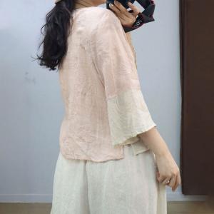 Qipao Style Frog Buttons Embroidery Blouse