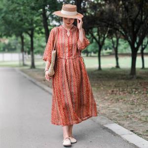 Crochet Lace Tied Waist Loose Floral Hawaii Dress