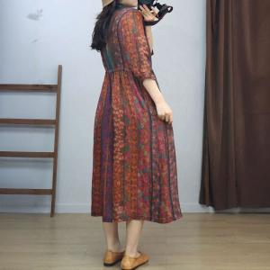 Peter Pan Collar Floral Tied Waist Beach Dress
