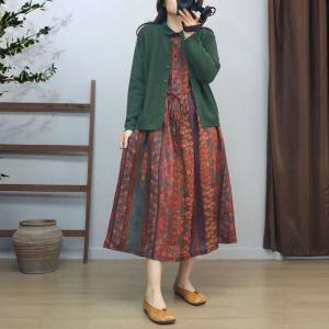 Peter Pan Collar Floral Tied Waist Beach Dress