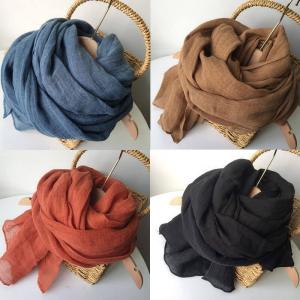 Solid Color Minimalist Linen Scarf