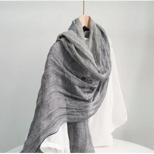 Pinstriped Linen Fringed Multi-Colored Scarf