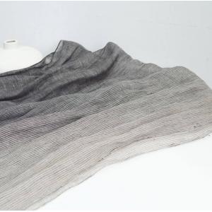 Pinstriped Linen Fringed Multi-Colored Scarf