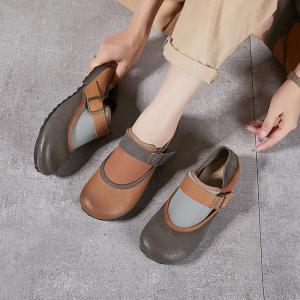 Lazy Day Contrast Colors Buckle Comfy Working Flats