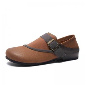 Lazy Day Contrast Colors Buckle Comfy Working Flats