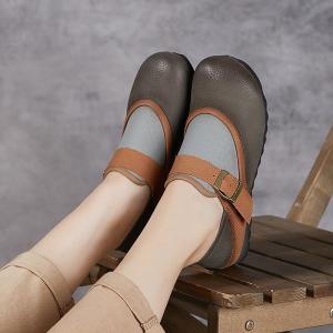Lazy Day Contrast Colors Buckle Comfy Working Flats