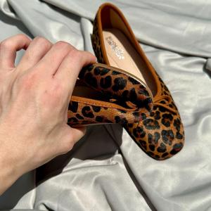 Horsehair Bowknot Leopard Flats