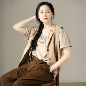 Casual Oversized Bottles Embroidered T-shirt