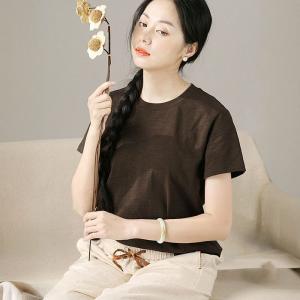 Girl Character Embroidery Cotton T-shirt