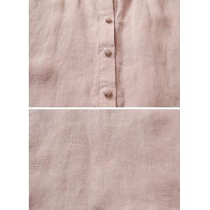 Ruffle Collar Summer Pink Linen Blouse