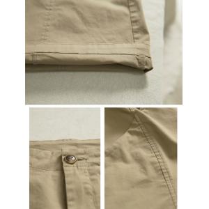 Straight Leg Cotton Khaki Bermuda Shorts