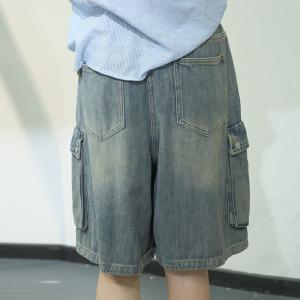 Summer Flap Pocket High Rise Wide Leg Jorts