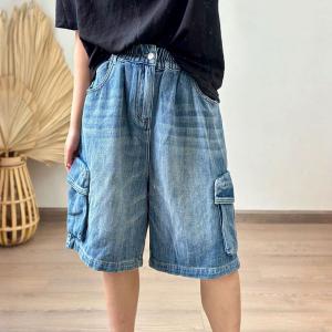Empire Waist Wide Leg Casual Cargo Jorts