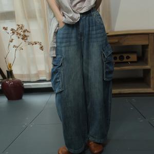 Street Style Flap Pocket Hippie Dad Jeans