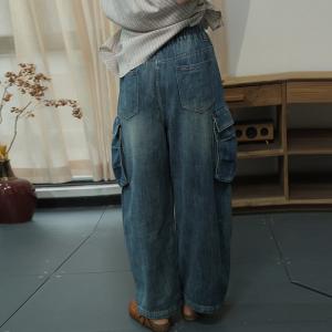 Street Style Flap Pocket Hippie Dad Jeans