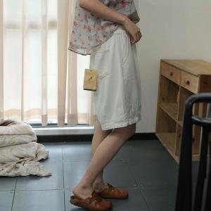 Pastel Colors Wide Leg Denim Shorts