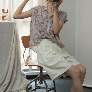 Pastel Colors Wide Leg Denim Shorts