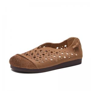 Breathable Round Toe Holes Cozy Hippie Flats