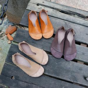 Soft Leather Over50 Cozy Grandma Flats