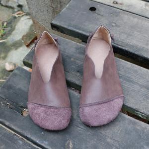 Soft Leather Over50 Cozy Grandma Flats