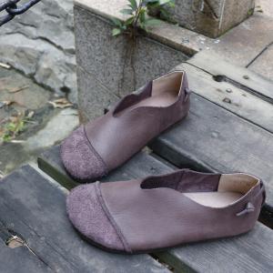 Soft Leather Over50 Cozy Grandma Flats