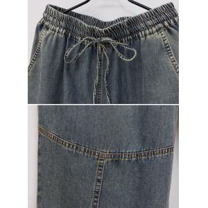 Baggy -Fit Drawstring Waist Womens Barrel Jeans