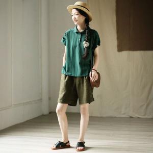 Casual Cotton Summer Vertical Stripes Polo T-shirt