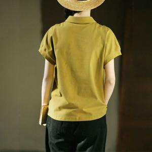 Polo Neck Cotton Sports Yellow Tee