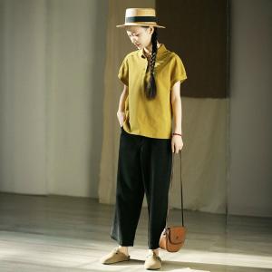 Polo Neck Cotton Sports Yellow Tee