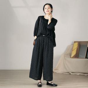 Lace Collar Pleated Oversized Sheer Peasant Blouse