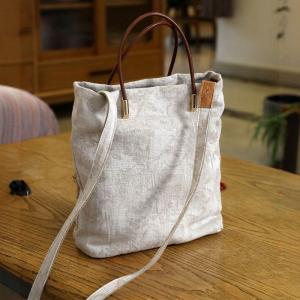 Jacqaurd Linen Folk Beach Tote Bag