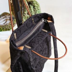 Jacqaurd Linen Folk Beach Tote Bag