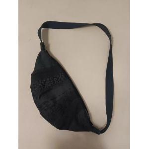 Chunky Linen Shoulder Half Moon Bag