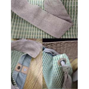 Linen Straps Pastel Green Plaid Shoulder Bag