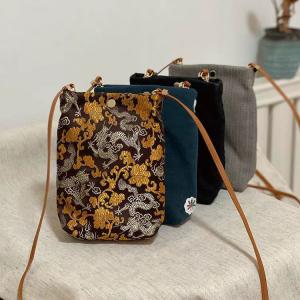 Prints and Embroidery Small Bucket Phone Bag