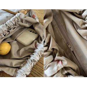 Rattan Handle Floral and Striped Wrist Bag