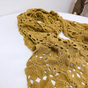 Elegant Cotton Fringed Crochet Scarf