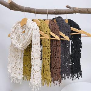 Elegant Cotton Fringed Crochet Scarf
