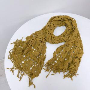 Elegant Cotton Fringed Crochet Scarf