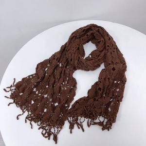 Elegant Cotton Fringed Crochet Scarf