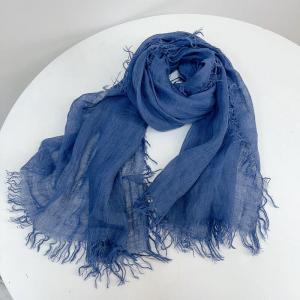 Organic Linen Tassel Plain Scarf