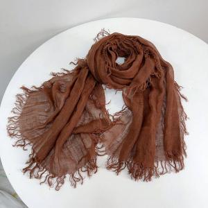 Organic Linen Tassel Plain Scarf