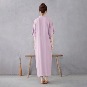 Tassel Frog Button Loose Silky Jacquard Qipao Dress