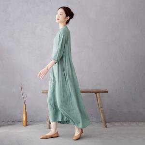 Summer Loose Silky Chinese Maxi Cheongsam