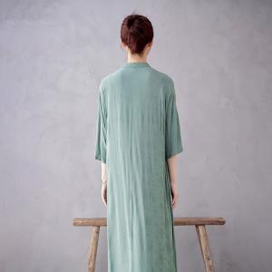 Summer Loose Silky Chinese Maxi Cheongsam