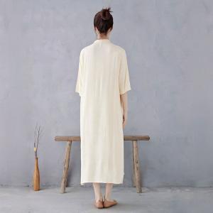 Baby Yellow Mandarin Collar Neo Chinese Dress